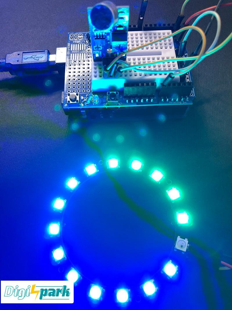 ماژول حلقه ال ای دی LED Neopixel و صوت سنج با آردوینو