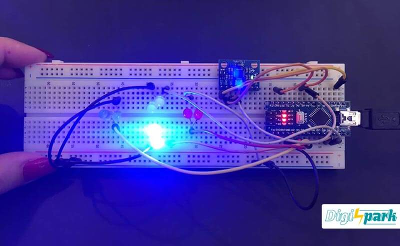 پروژه کنترل LED با آردوینو نانو و ماژول شتاب و ژایرو MPU6050 - دیجی اسپارک