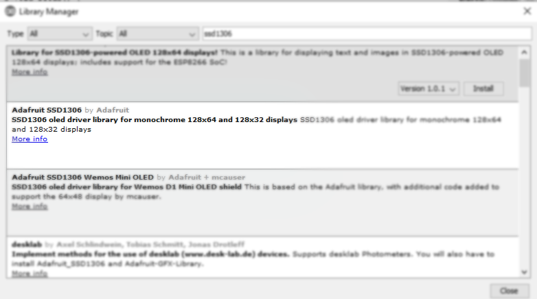 نصب کتابخانه OLED SSD1306 در آردوینو IDE - دیجی اسپارک
