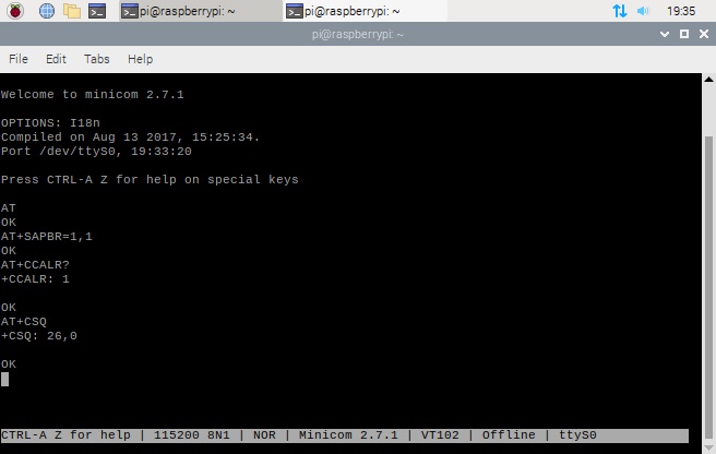 ارسال دستورات AT-Command نرم افزار minicom در رزبری پای - دیجی اسپارک