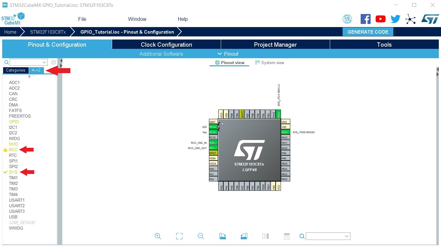 معرفی برد STM32 در نرم افزار STM32CubeMX - دیجی اسپارک