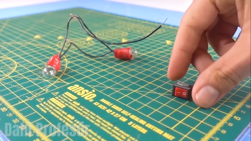 اتصالات سیم و کلید راکر در ساخت کاردستی مشعل الکترونیکی - دیجی اسپارک