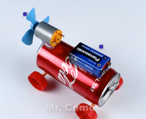 اتصال باتری و موتور آرمیچر در ماشین ملخی با قوطی نوشابه - دیجی اسپارک