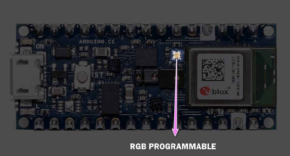 ال ای دی RGB در برد arduino nano33 sense - دیجی اسپارک