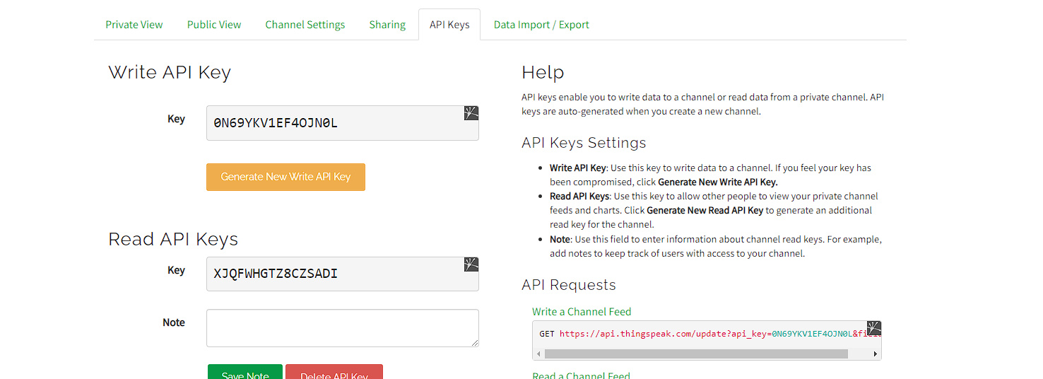 تنظیمات API در پلتفرم تینگ اسپیک - دیجی اسپارک