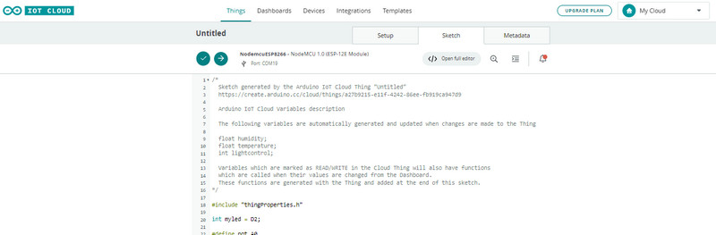 آپلود کدهای sketch در پلتفرم آردوینو IoT Cloud - دیجی اسپارک